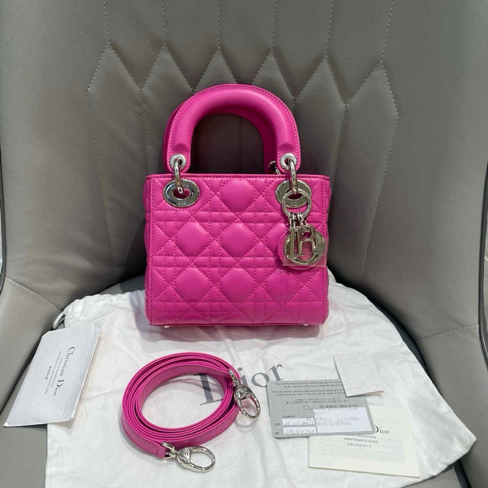 Pink Mini Lady Dior Bag with Quilted Design